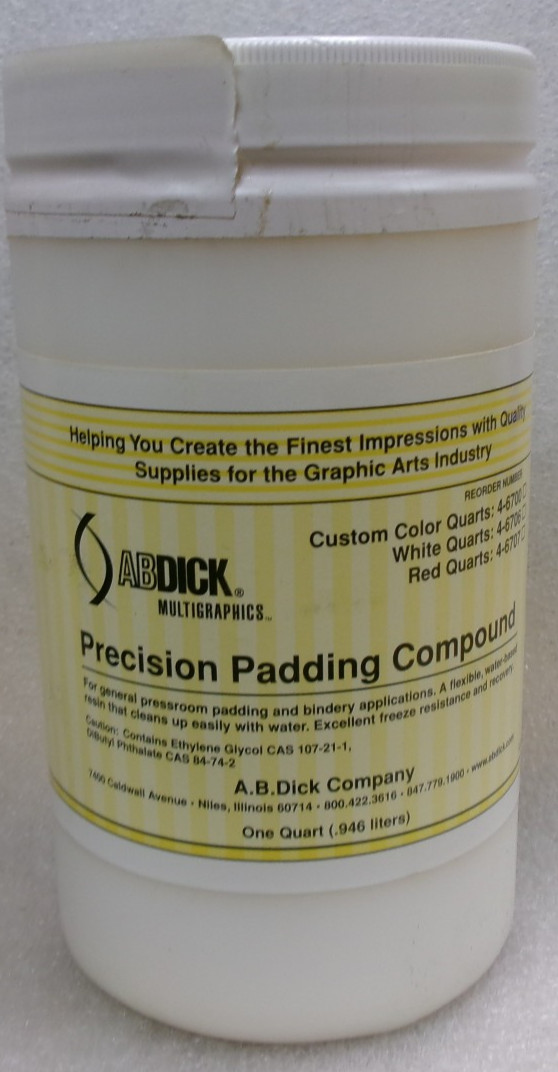 ABDICK MULTIGRAPHICS PRECISION PADDING COMPOUND 1 QUART (.946 liters) #