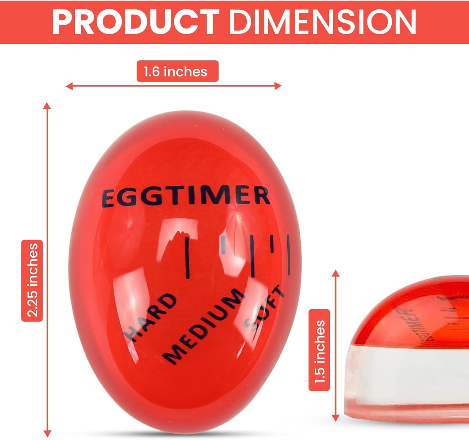 Egg Timer 2-Pack, BPA Free Color Changing for Soft or Hard Boiled Eggs