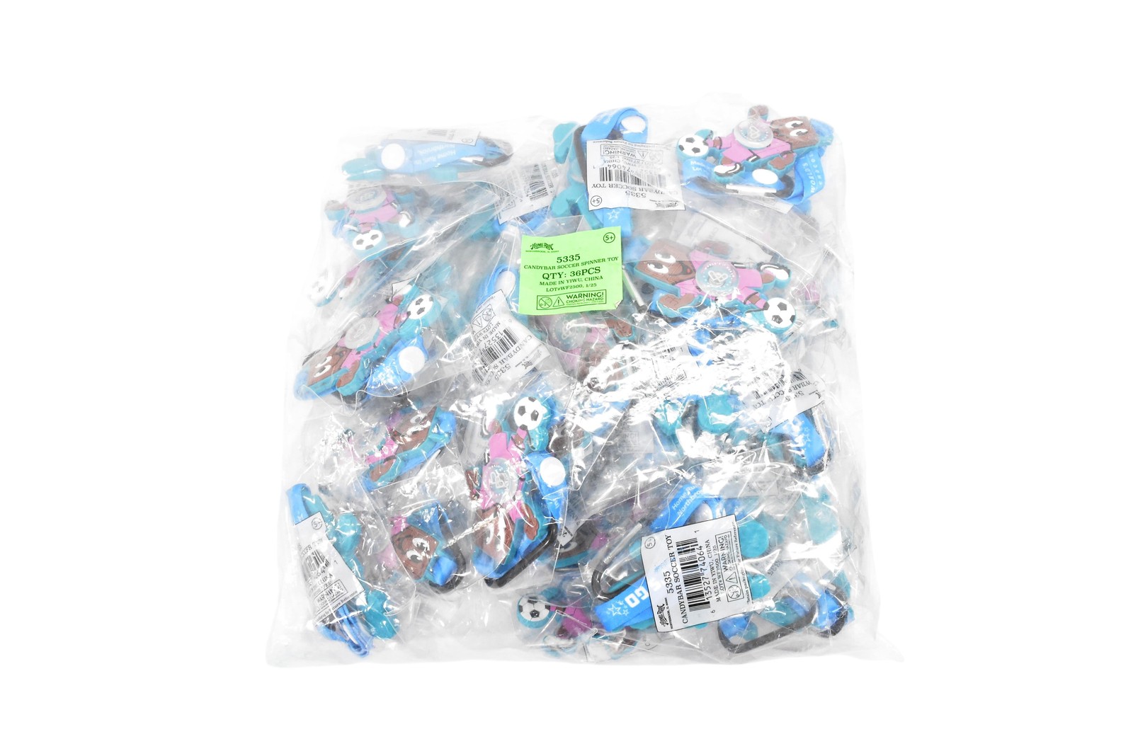 Home Run Candybar Soccer Spinner Toys Lot 36pcs Worlds Finest Fidget Keychain