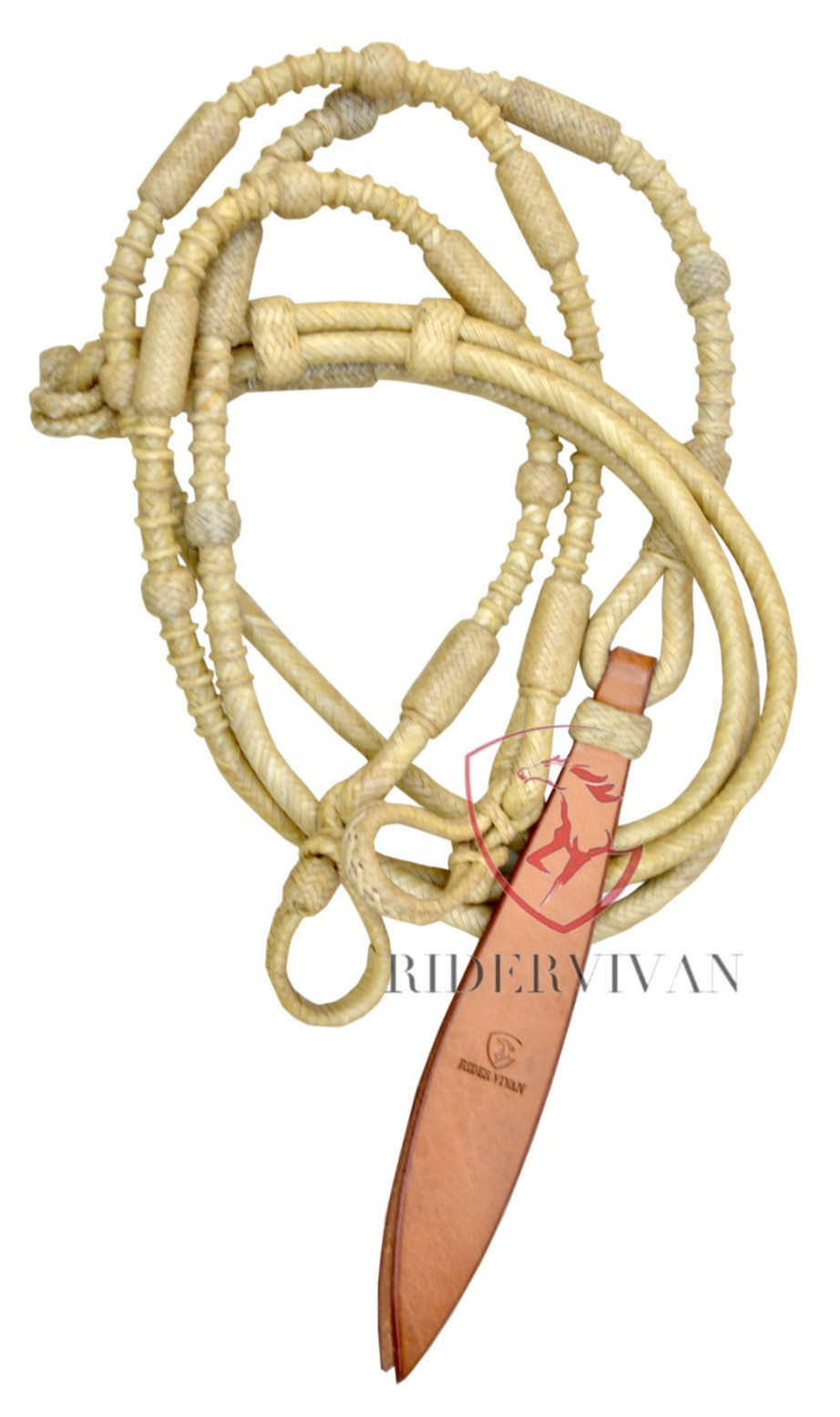Natural Romal Reins, 20 Plaites California Style Rommel Reins, 55" Romel Reins.