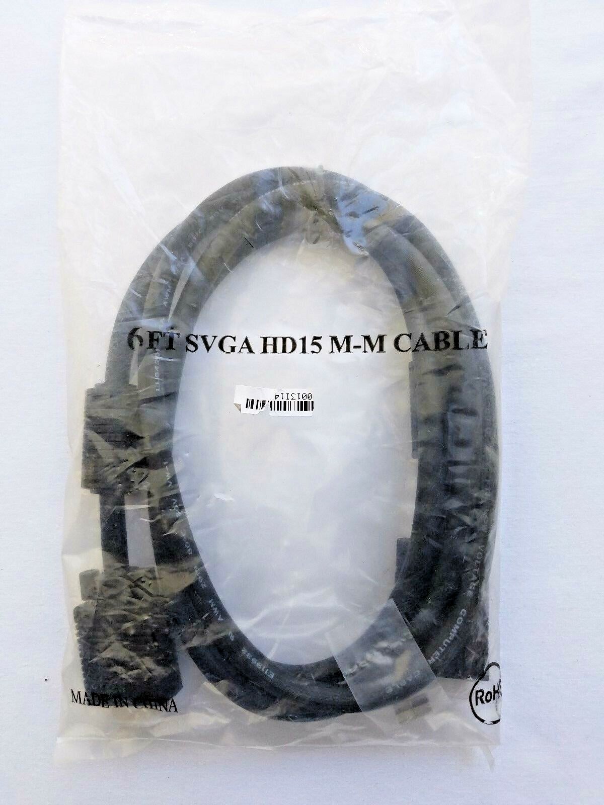 HD15 SVGA 6ft Monitor Cable Male to Male with Ferrites - QUANTITY OF 4