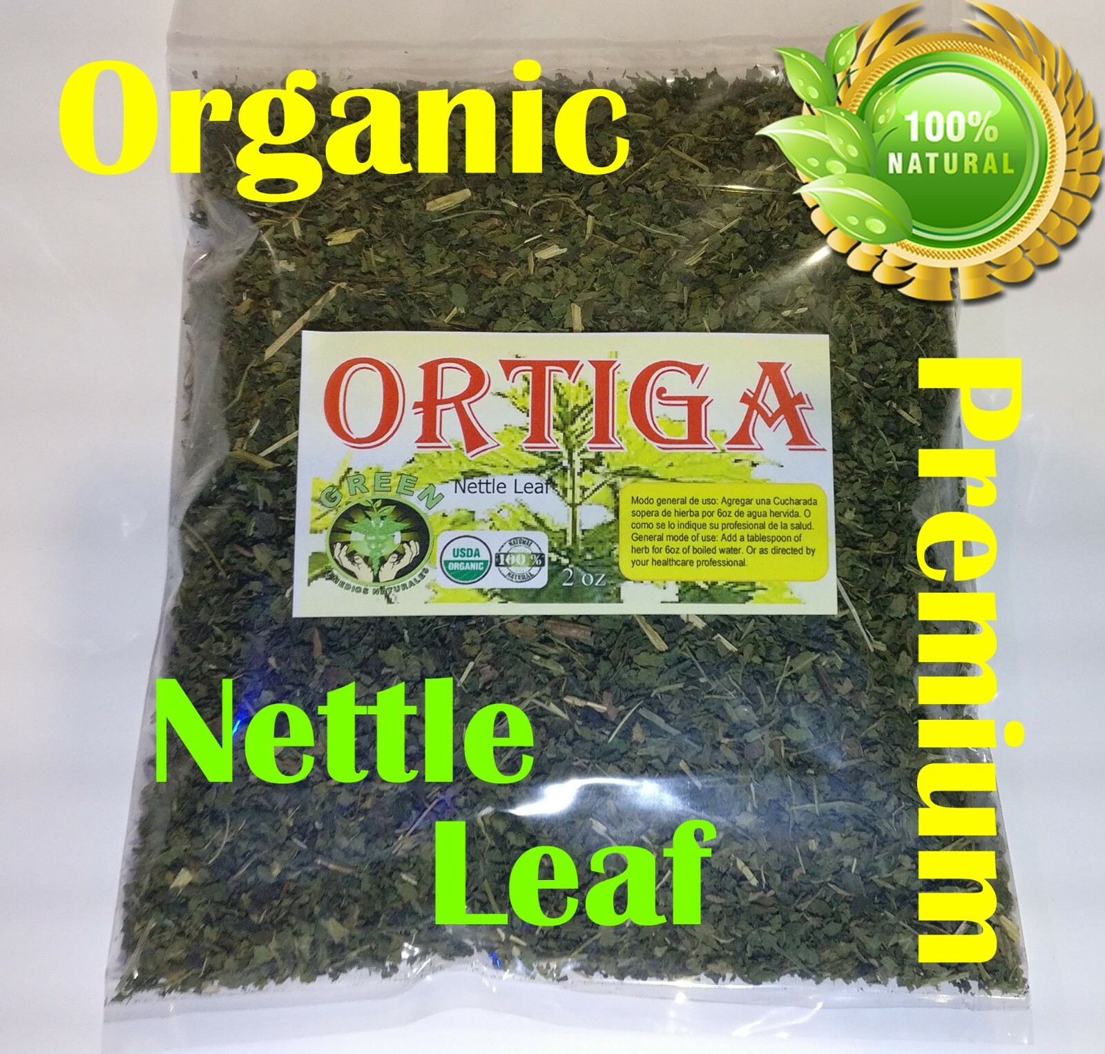 Nettle Leaf 2oz Ortiga Hojas/hierba Hortiga Stinging Nettle Herb  Urtica Dioica