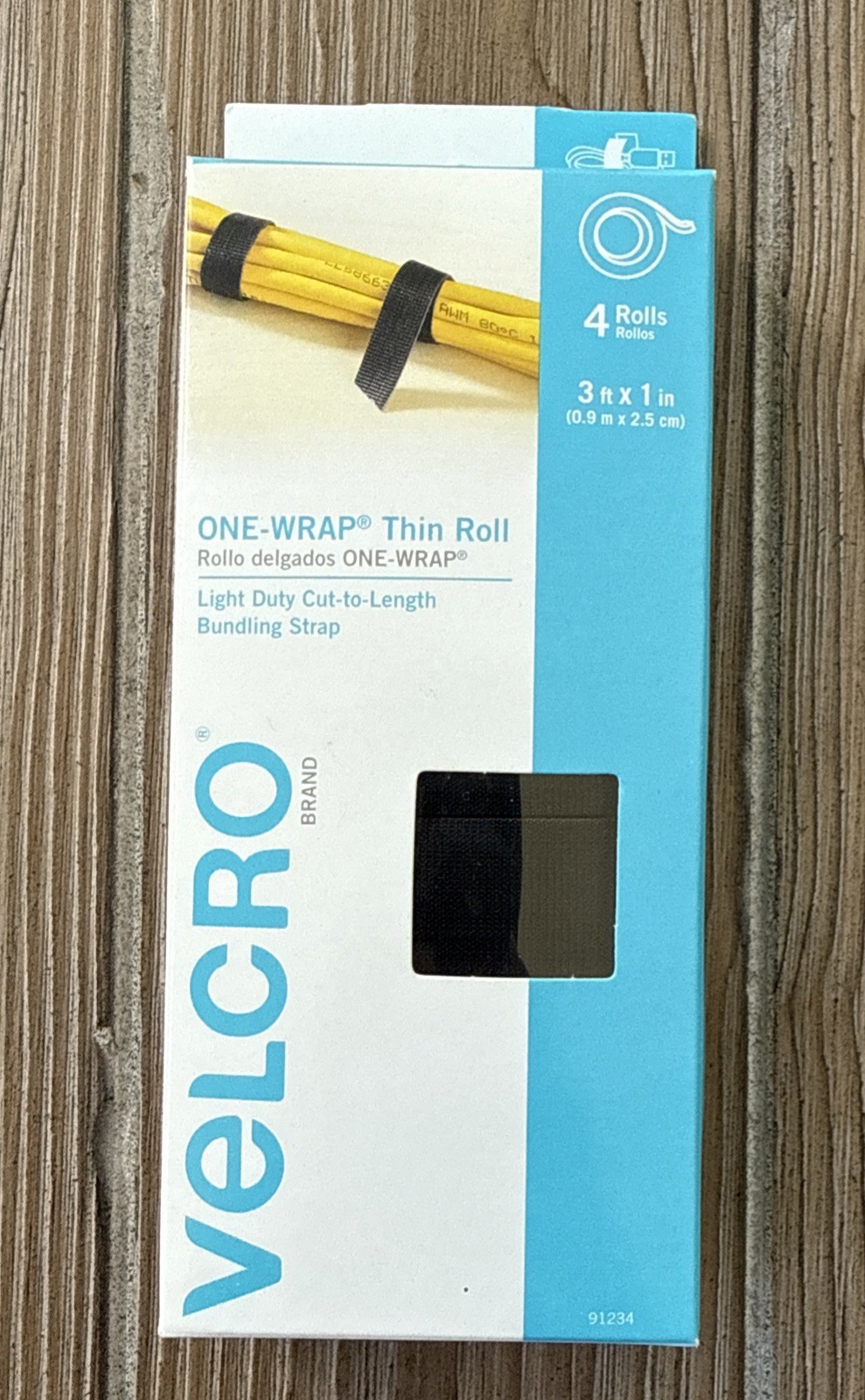 Hook & Loop Strip Roll - 4 Rolls 3 Ft. X 1 Inch