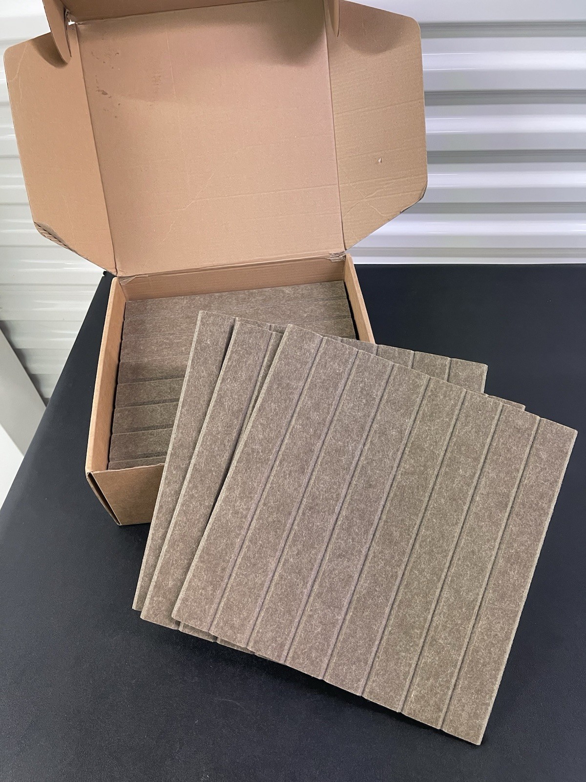 Fluxynara Felt Bulletin Board 12x12 In Tiles 12 Pk Heavy Brown