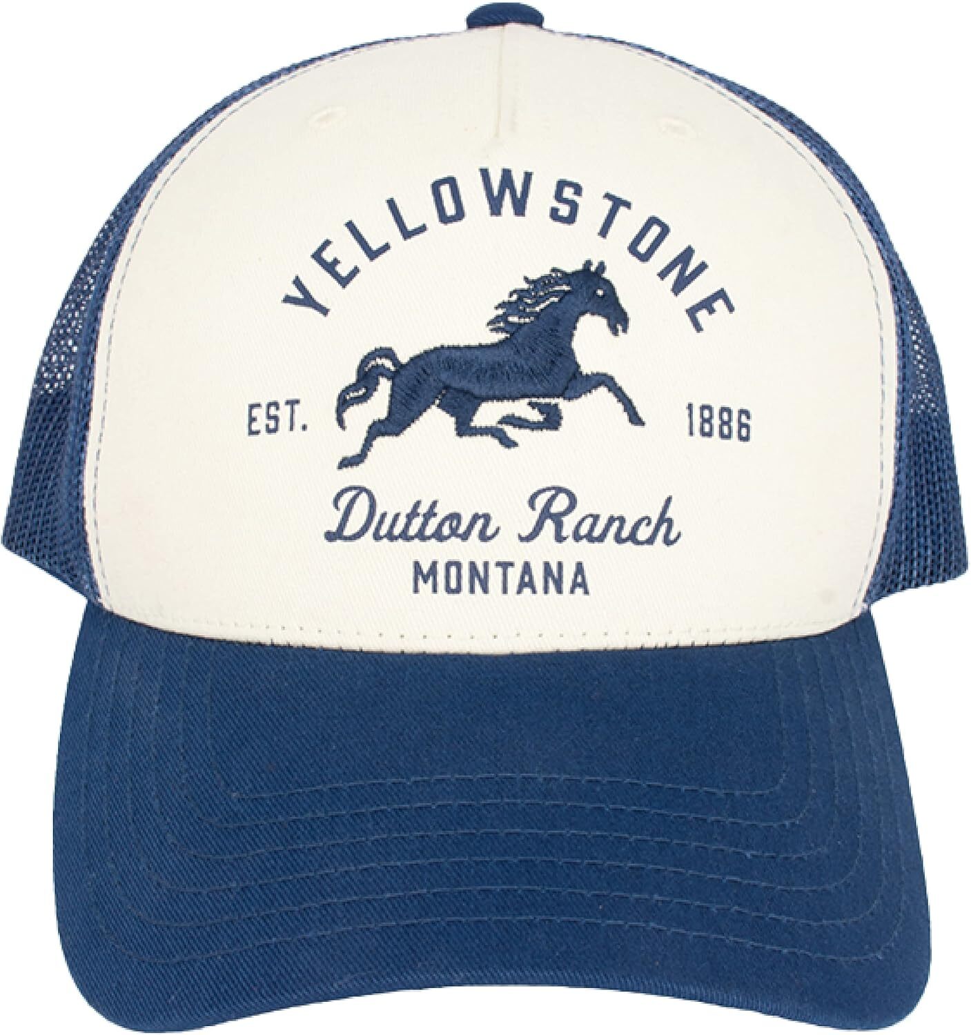 Concept One Yellowstone Trucker Hat, Adjustable Snapback Mesh Baseball Navy