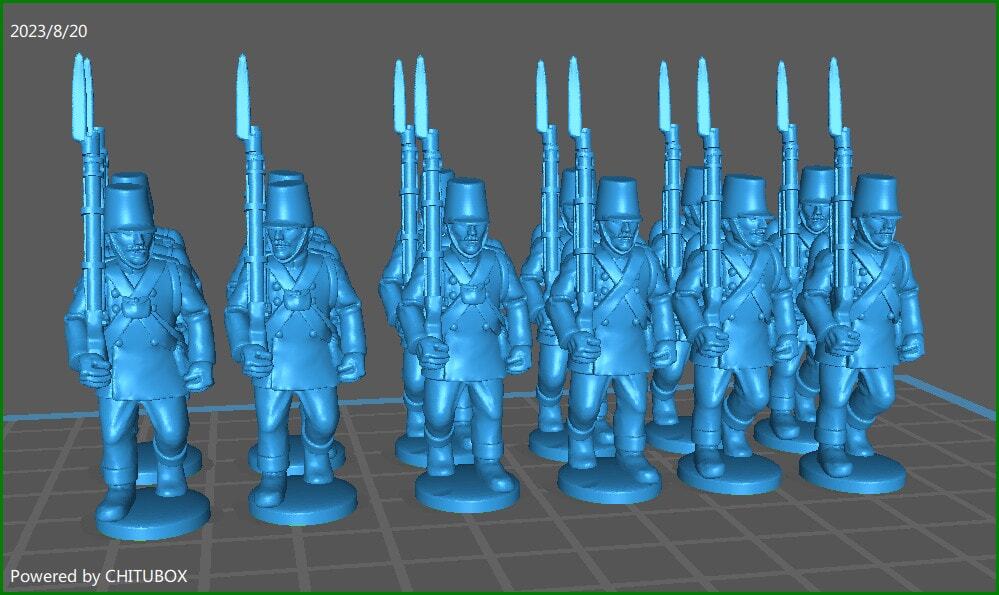 28mm Austrian German Line inf rgt 1850-60 with Kittel