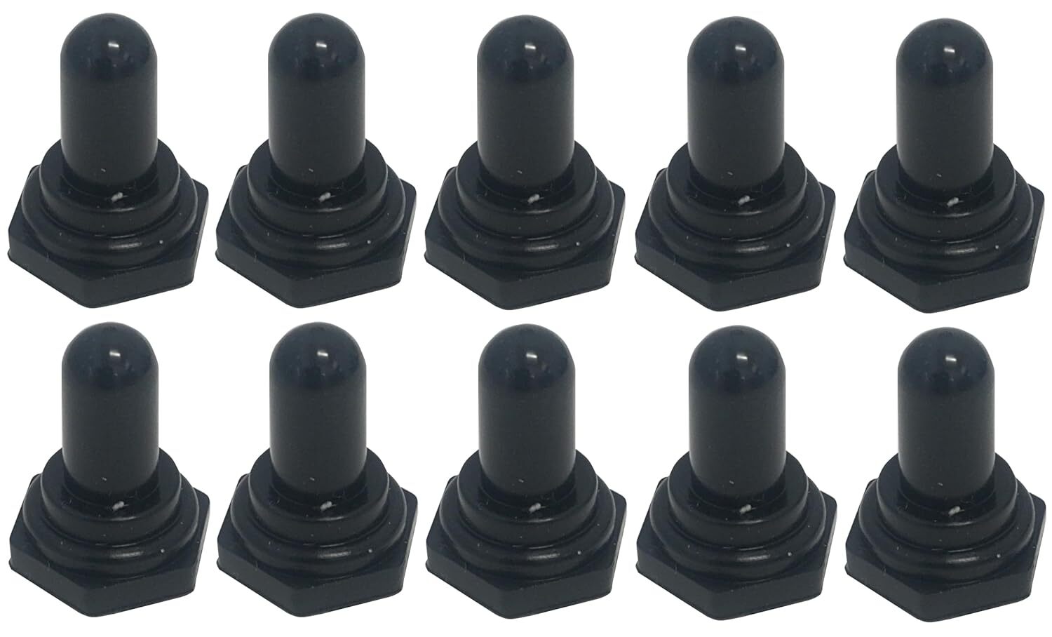 10-Pack OCS Parts Toggle Switch Boot | Black Rubber Toggle Switches for 1/2" ID