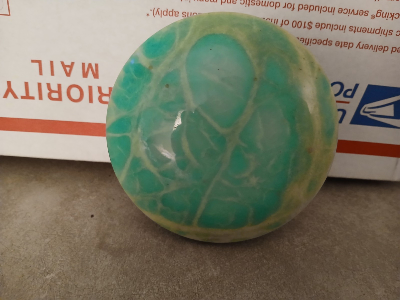 Green Glazed Trinket Box W/ Swivel Top