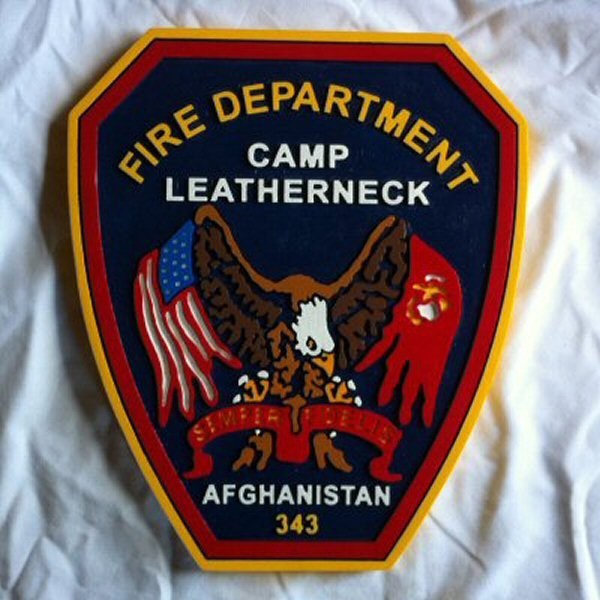 Fire Department Afghanistan 3D routed wood patch plaque sign Custom