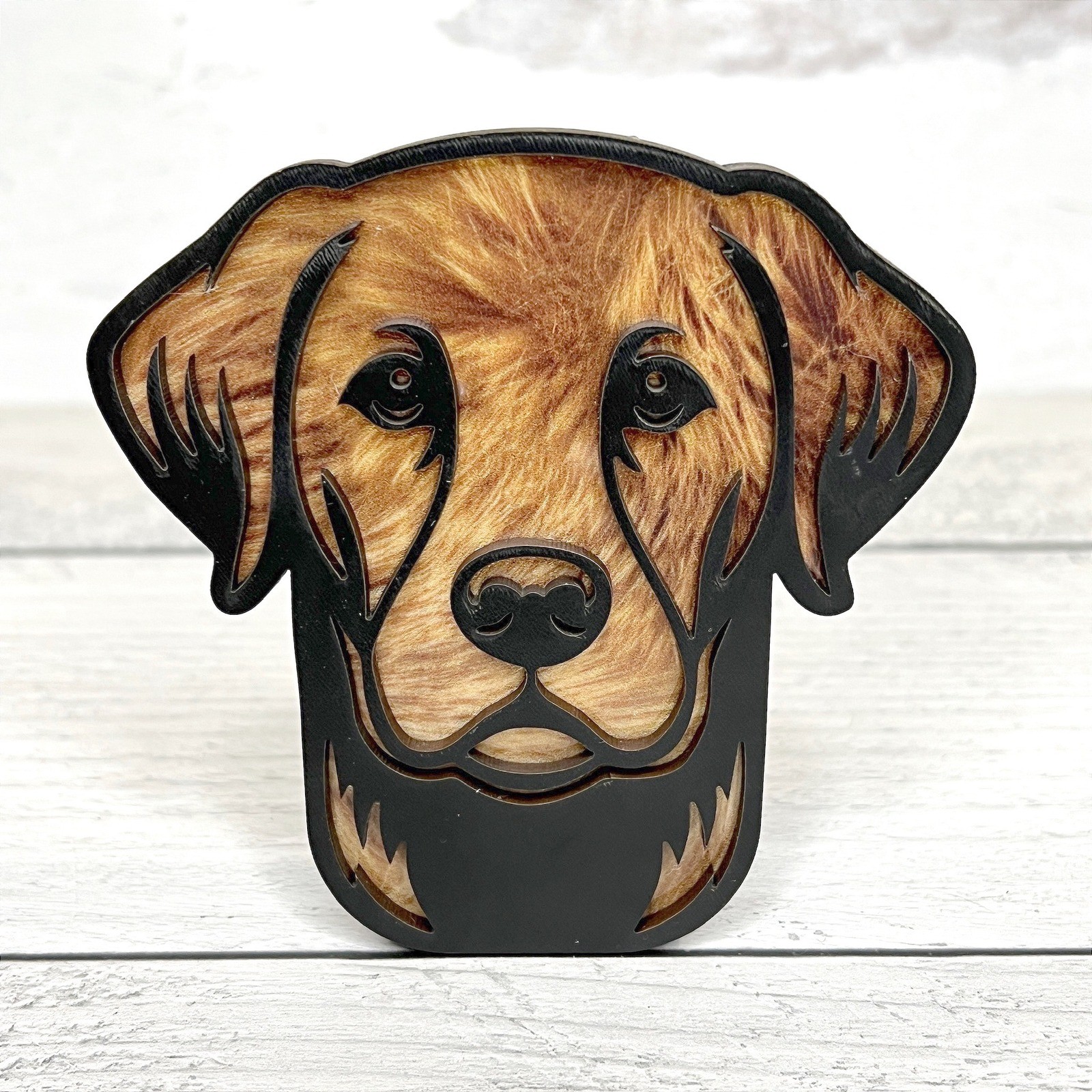 Golden Retriever Dog Head Night Light Plug In Wood Laser Cut Home Decor