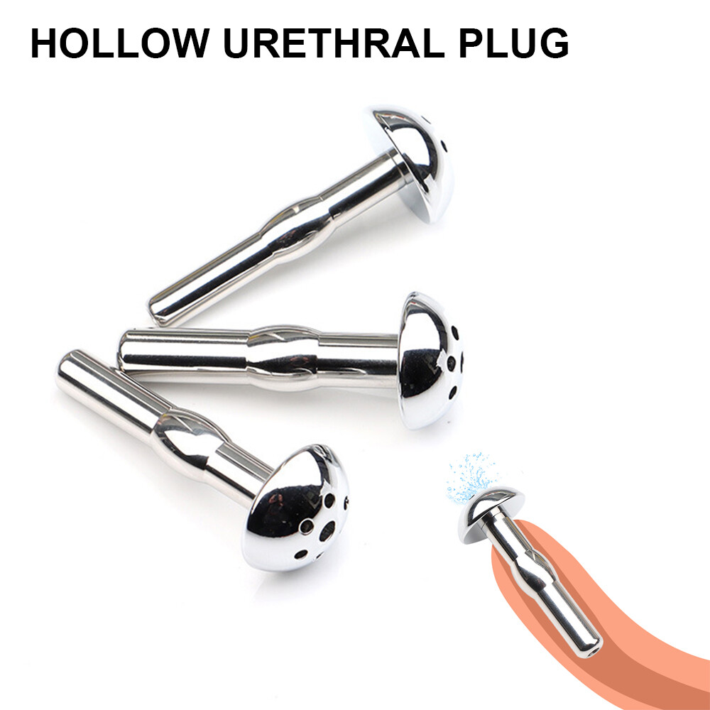 5 Size Male Hollow Urethral Stretcher Sound Dilator Metal Penis Plug Enhancer