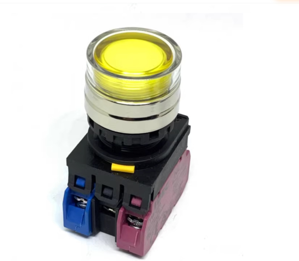 1PC New IDEC Self-reset button with light YW4L-MF2E02Q4Y 24V yellow 2NC #LL
