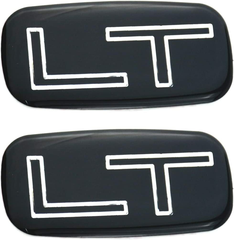 2 Pcs LT Nameplate Emblem Badge Replacement for 99-07 Car decal (Chrome/Black