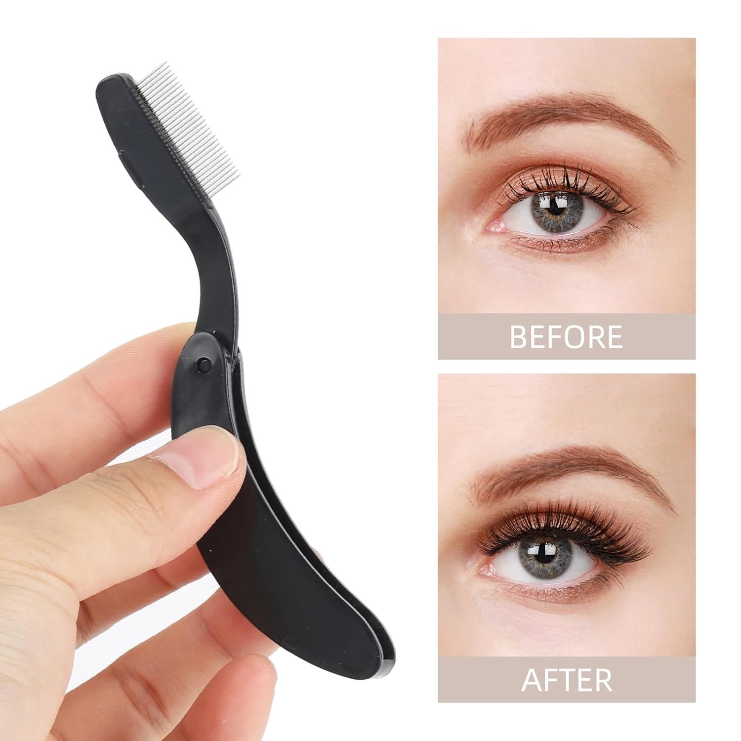 Metal Teeth Eyelash Comb for Even Lash Separation After Mascara Application