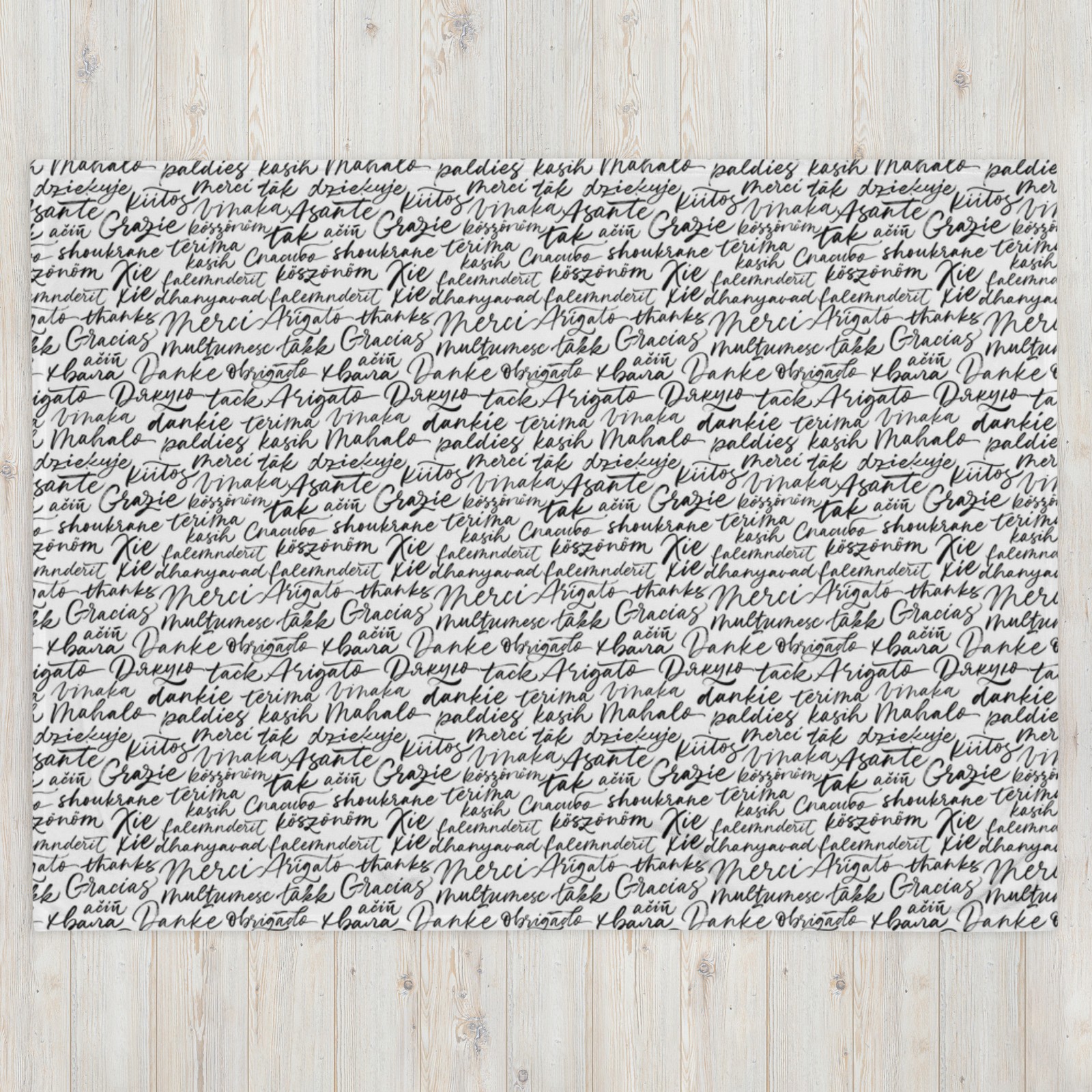 Multi-language Thank You, CW Design, Throw Blanket