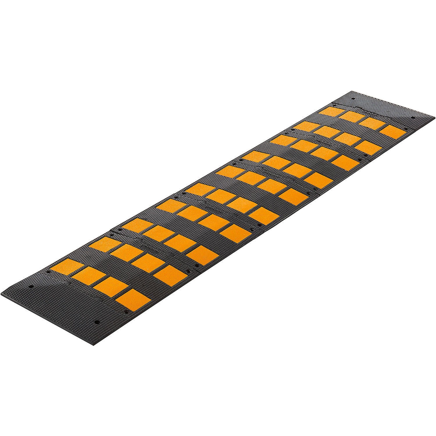 Global Industrial Rubber Speed Hump with Endcaps 110"L x 23-1/2'' W x 1-3/16"H