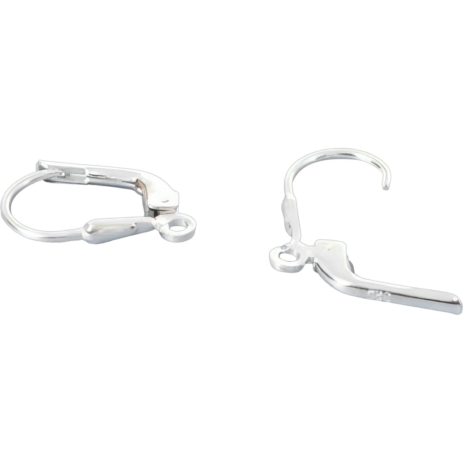 2 Sterling Silver Leverback Earrings 9 x 16mm