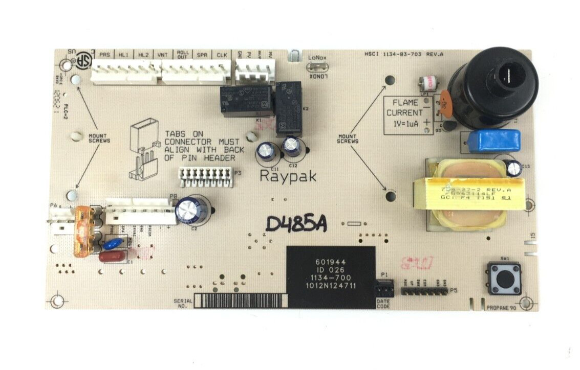 Raypak 601944 Pool/Spa Heater Control Board 1134-700 display NOT perfect #D485A*