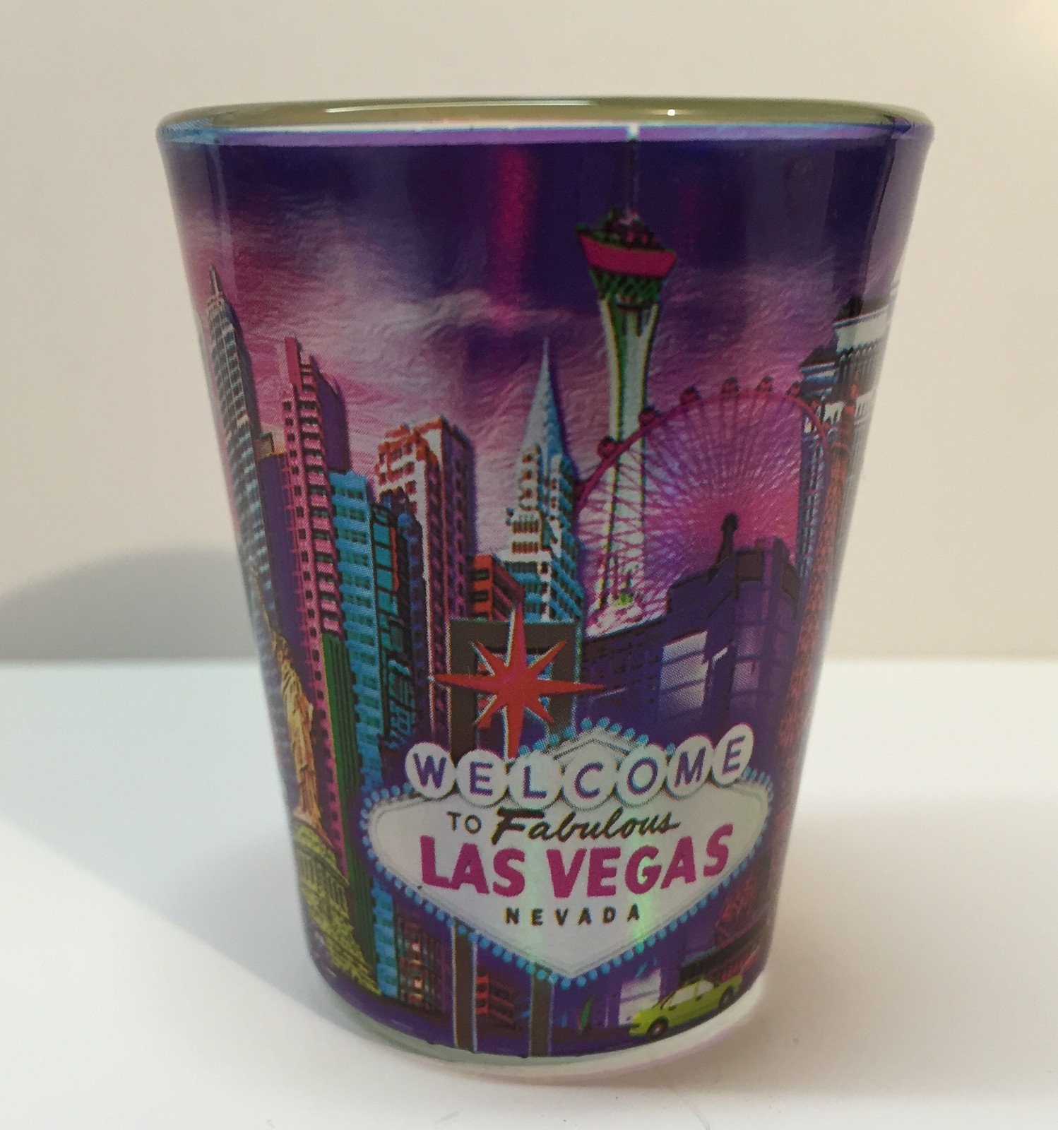Las Vegas Sign Hotels Casino Shot Glass Shotglass Whiskey High Roller Caesars