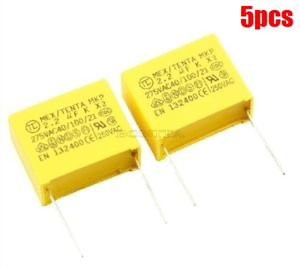 5Pcs 225K 2.2UF 275V Polypropylene Safety Capacitor New Ic ei