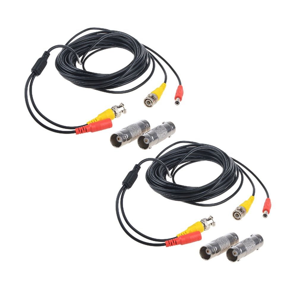 Flashmen 2-Pack 25ft HD Video Power Security Camera Cables 100 feet, Black