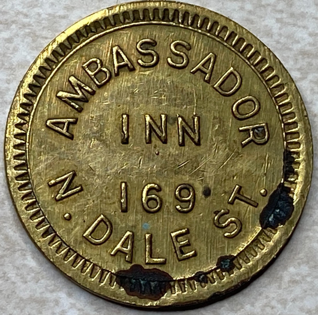 St Paul MN Minnesota Ambassador Inn 169 N Dale St Game Slot Trade Token T8612