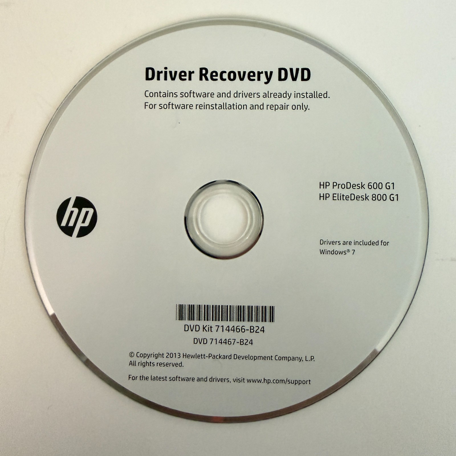 Genuine HP Driver Recovery DVD EliteDesk HP ProDesk 600 G1 EliteDesk 800 G1
