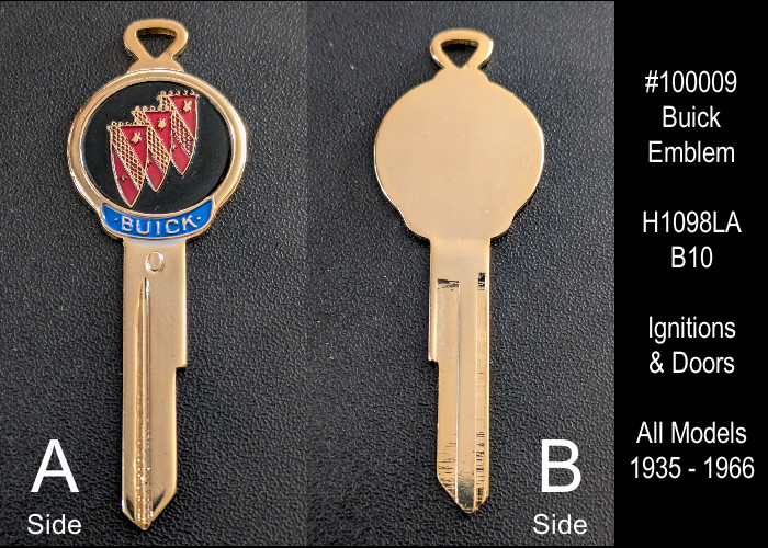 Vintage NOS Buick Gold Plated Key Blank H1098LA B10 All Models 1935 - 1966