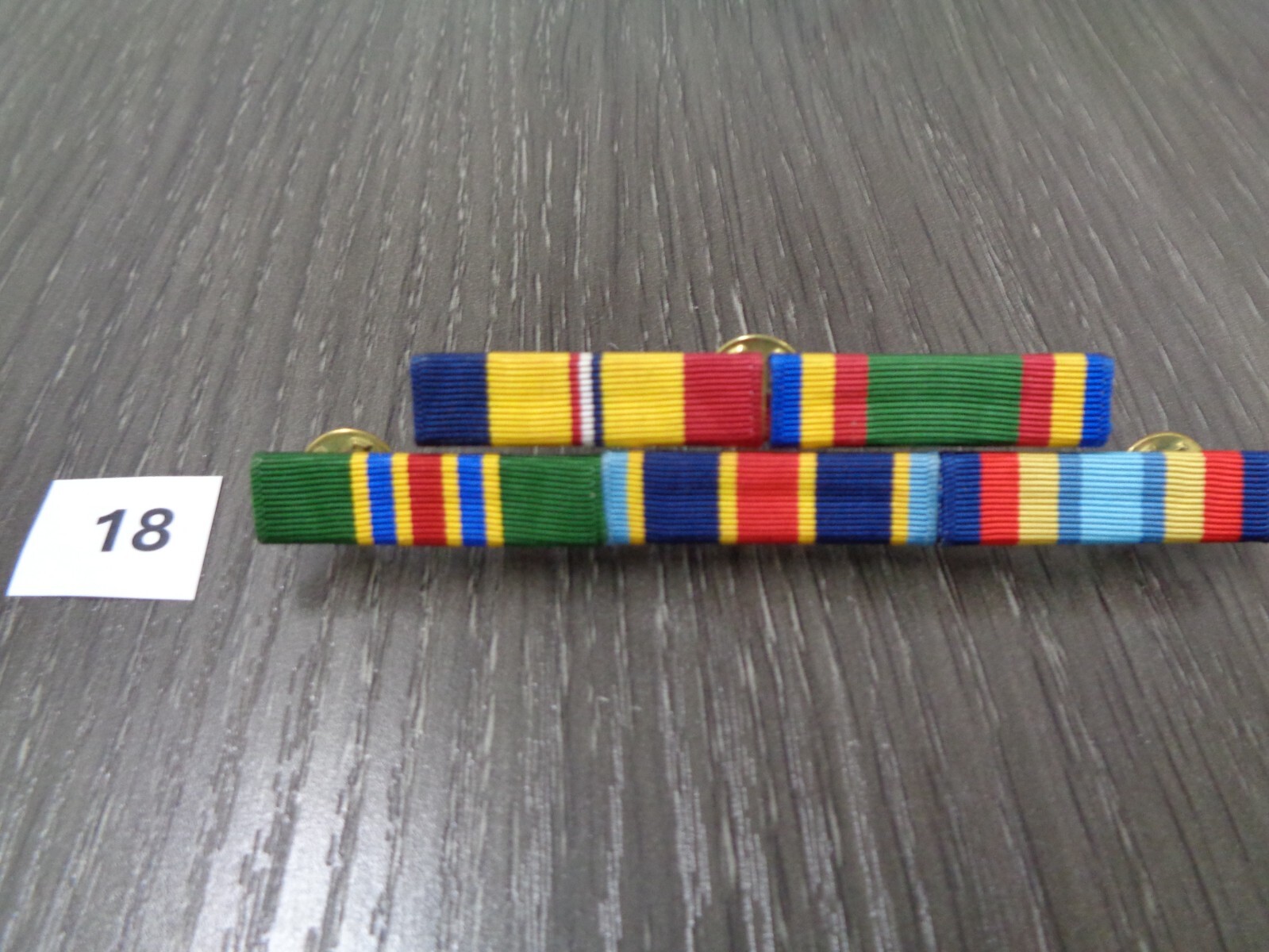 US NAVY 5 Ribbon Bar - COMBAT ACTION Service -made in USA- used  BAR # 18