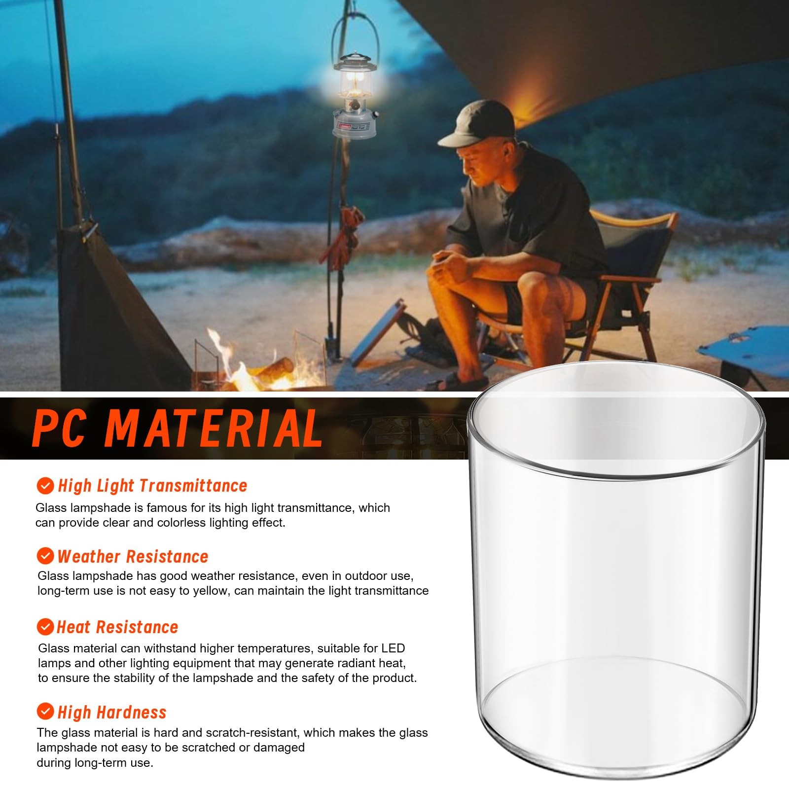 Glass Globe Fueled Lanterns Replacement for Coleman Propane Lantern clear