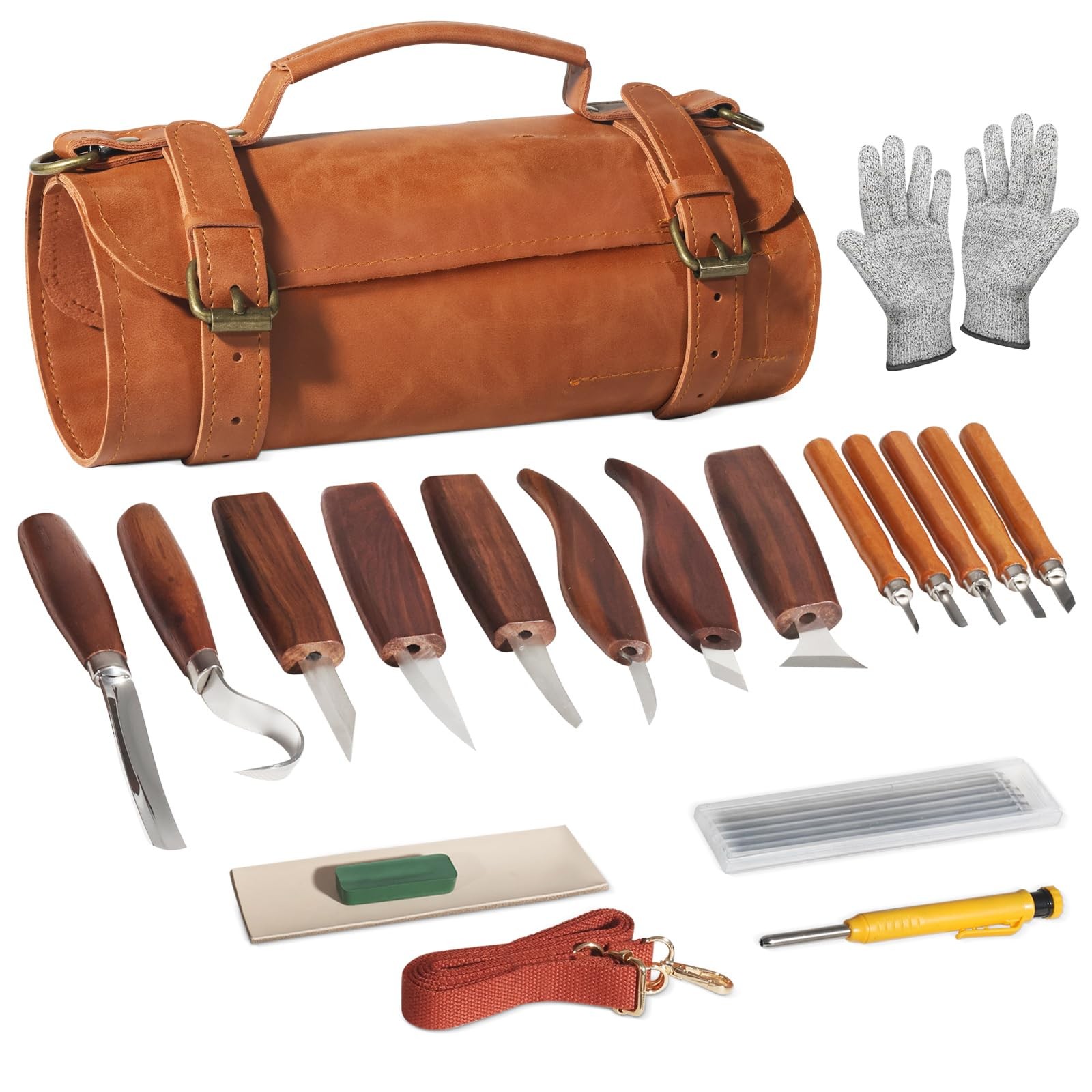 Wood Carving Kit,Carving Knife Set for Beginners,and Adults,Wood Carving Tool...