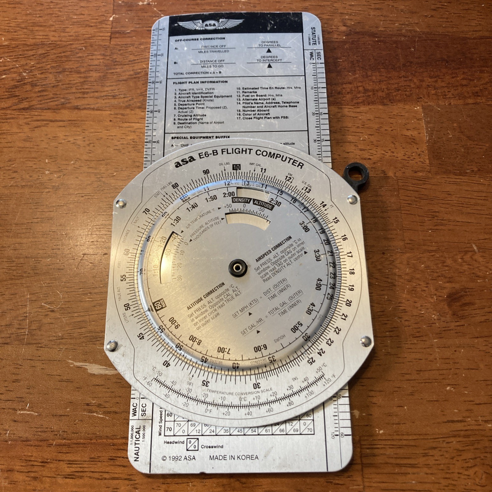 Vintage 1992 ASA E6B Aluminum Metal Flight Computer ASA-E6B Dead Reckoning
