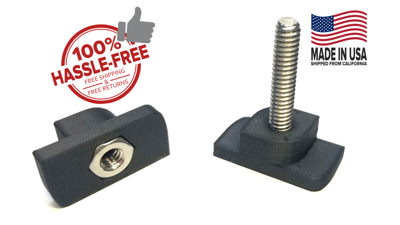 Drop-in T-Nut Stud Mount Gladiator Gearwall Geartrack Carbon Composite 1/4-20