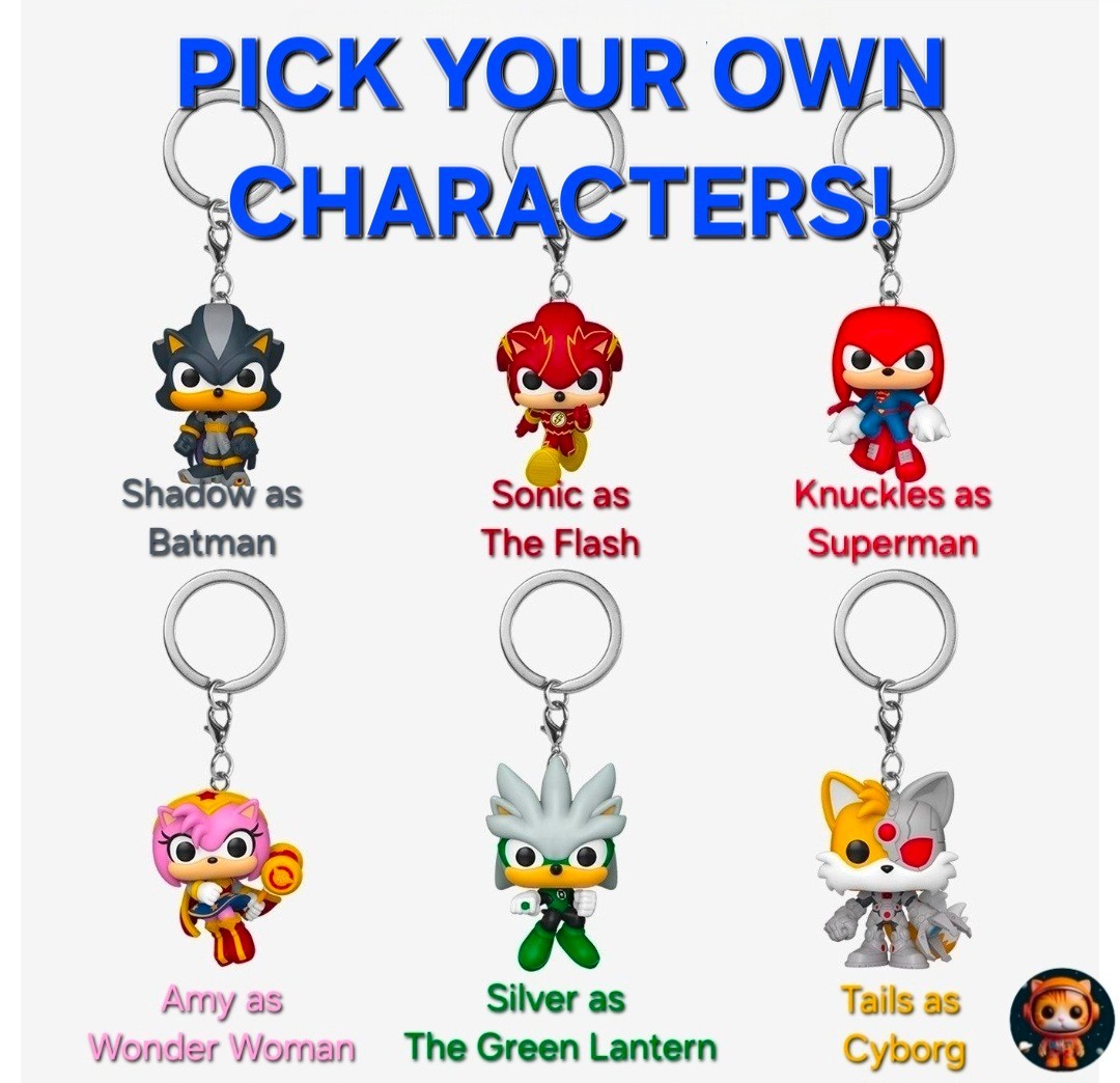 Funko Pocket Pop! DC Comics x Sonic the Hedgehog Keychain - PICK YOUR CHARACTER!