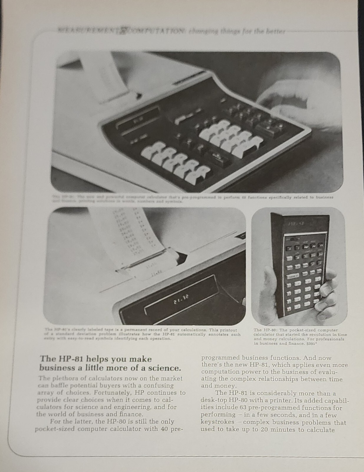 Hewlett Packard Calculator Picture Magazine Ad Retro Wall Art Decor