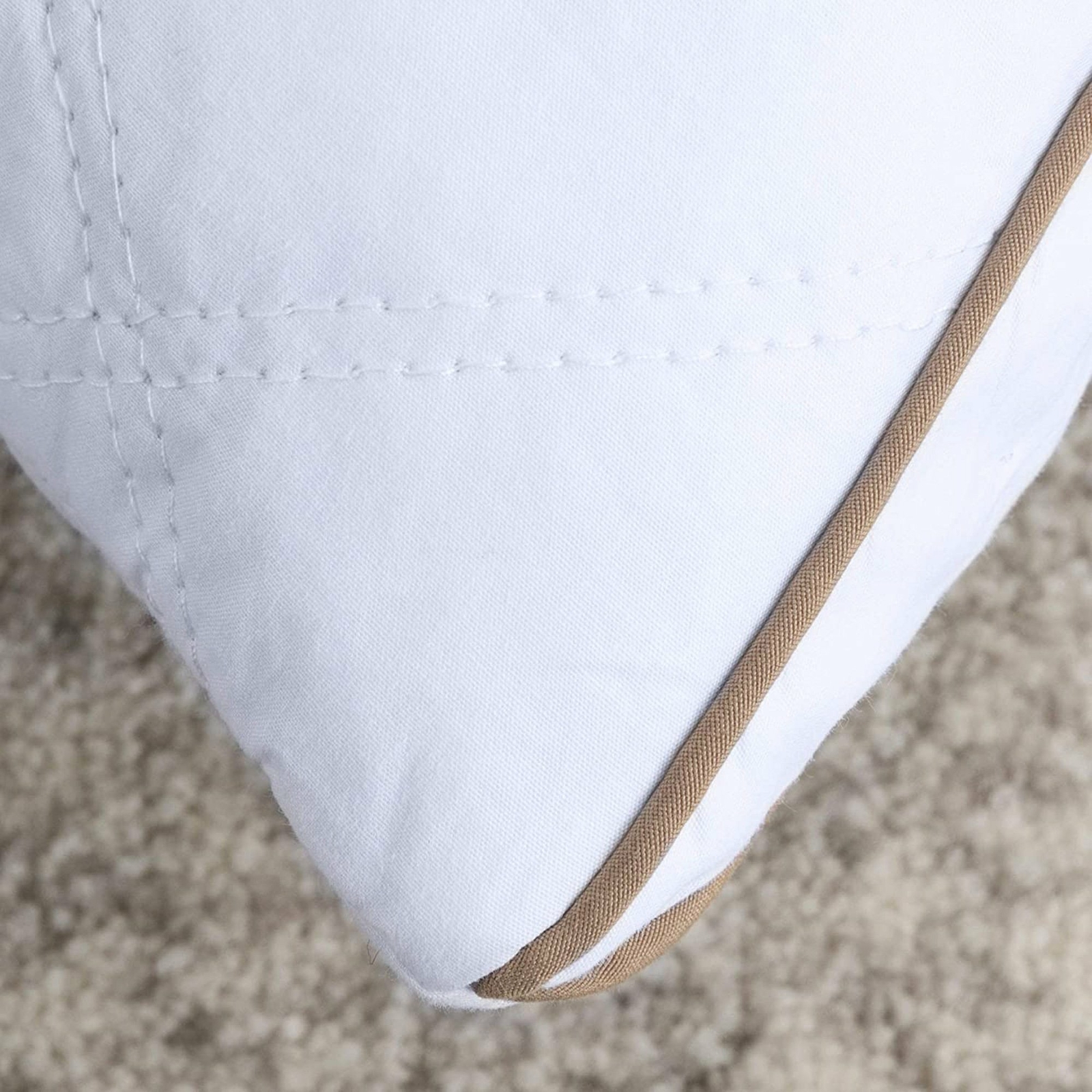 2PCS Medium Firm Feather Pillows for Sleeping Oval Gusseted Down Pillows