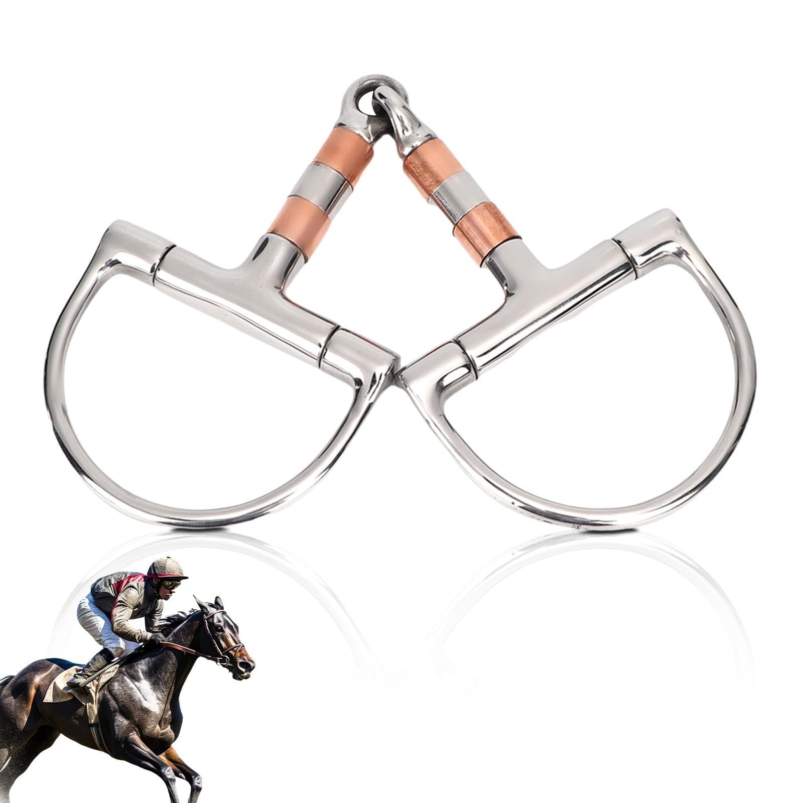 Horse Bits, Professional Ring Snaffle Bit With Jointed Copper Mouth Snaffle...