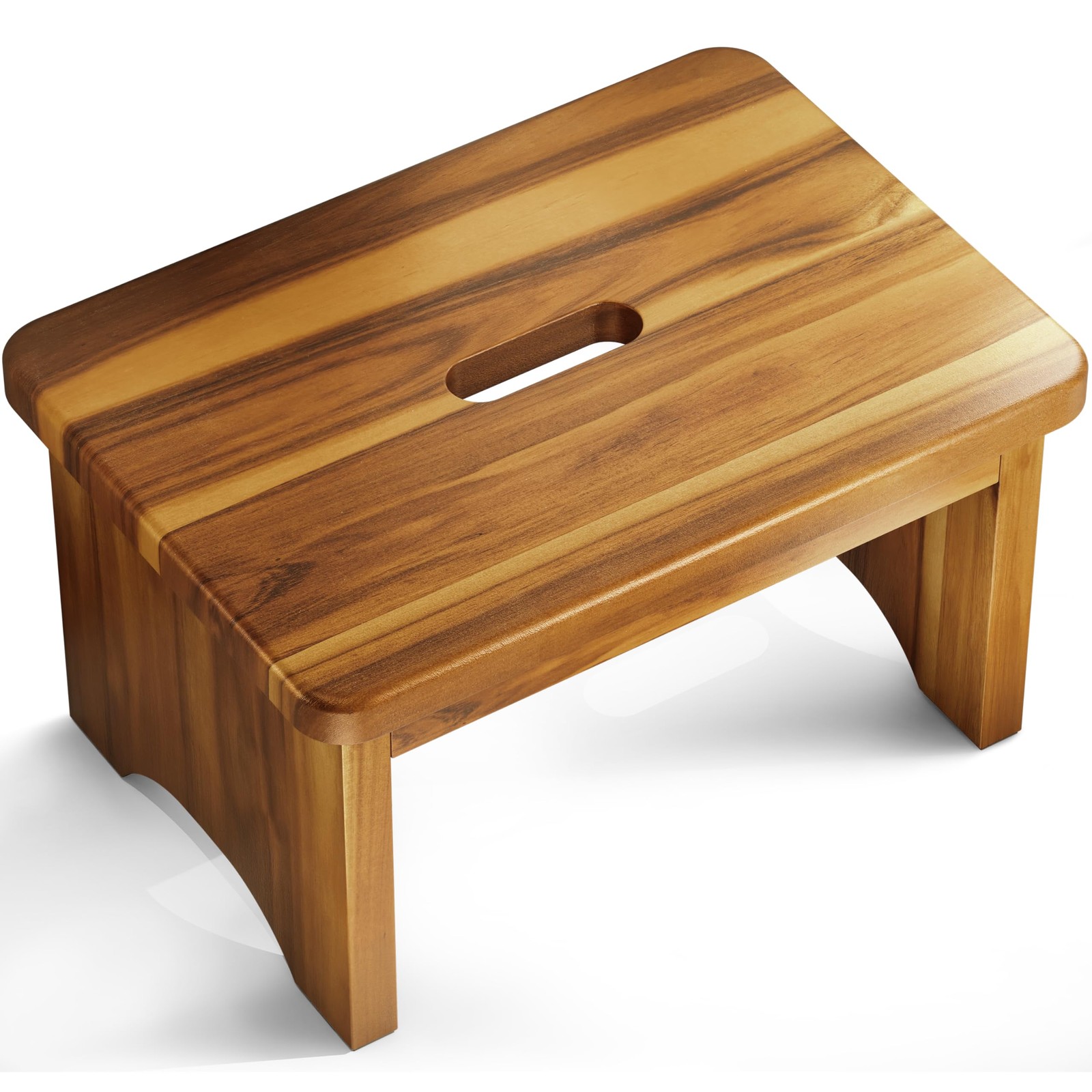 Wooden Step Stool, 9'' One Step Stool for Adults, Wooden Beside Step with 550...