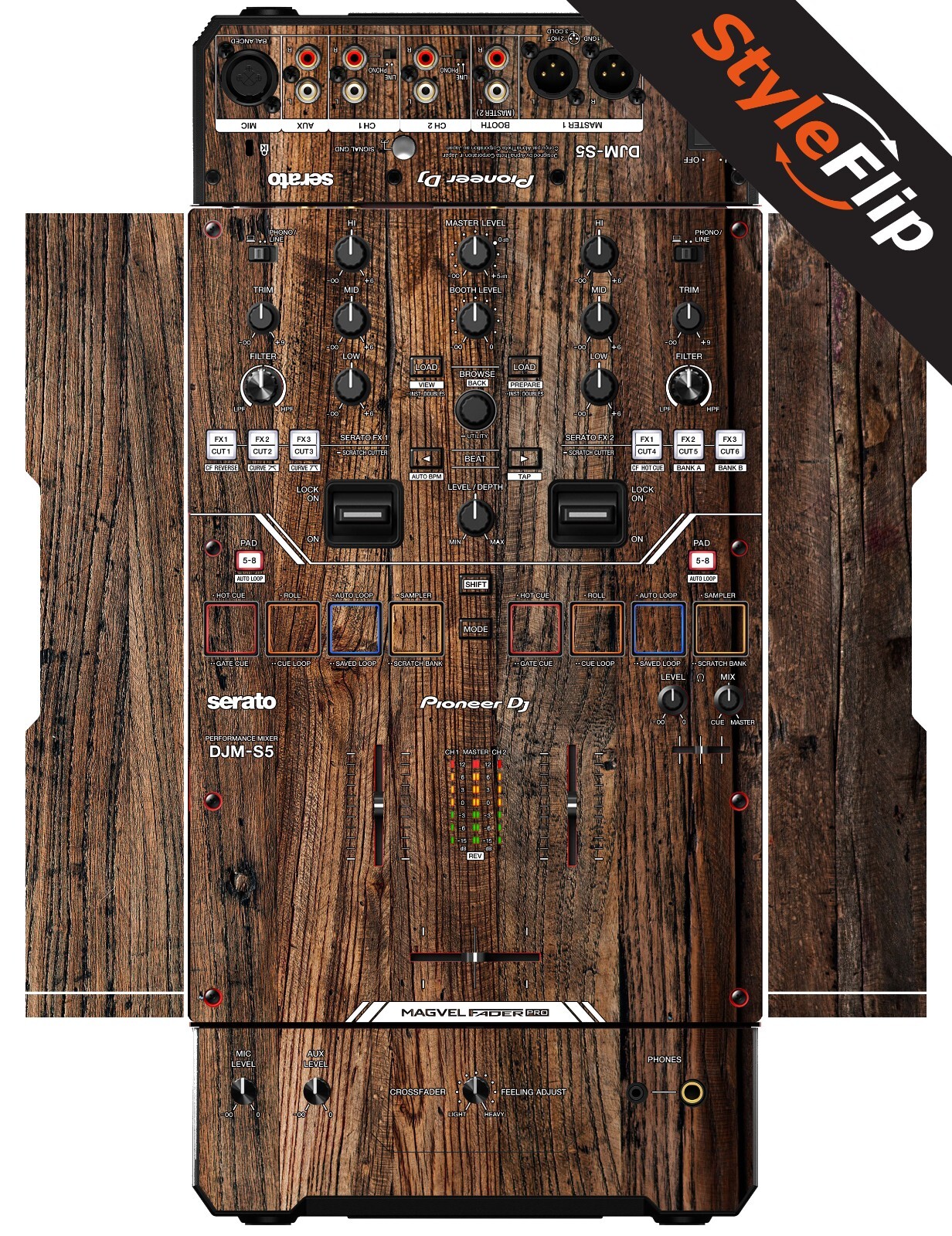 Pioneer DJM-S5 | Wood 3 | Protective Decal | StyleFlip Skins