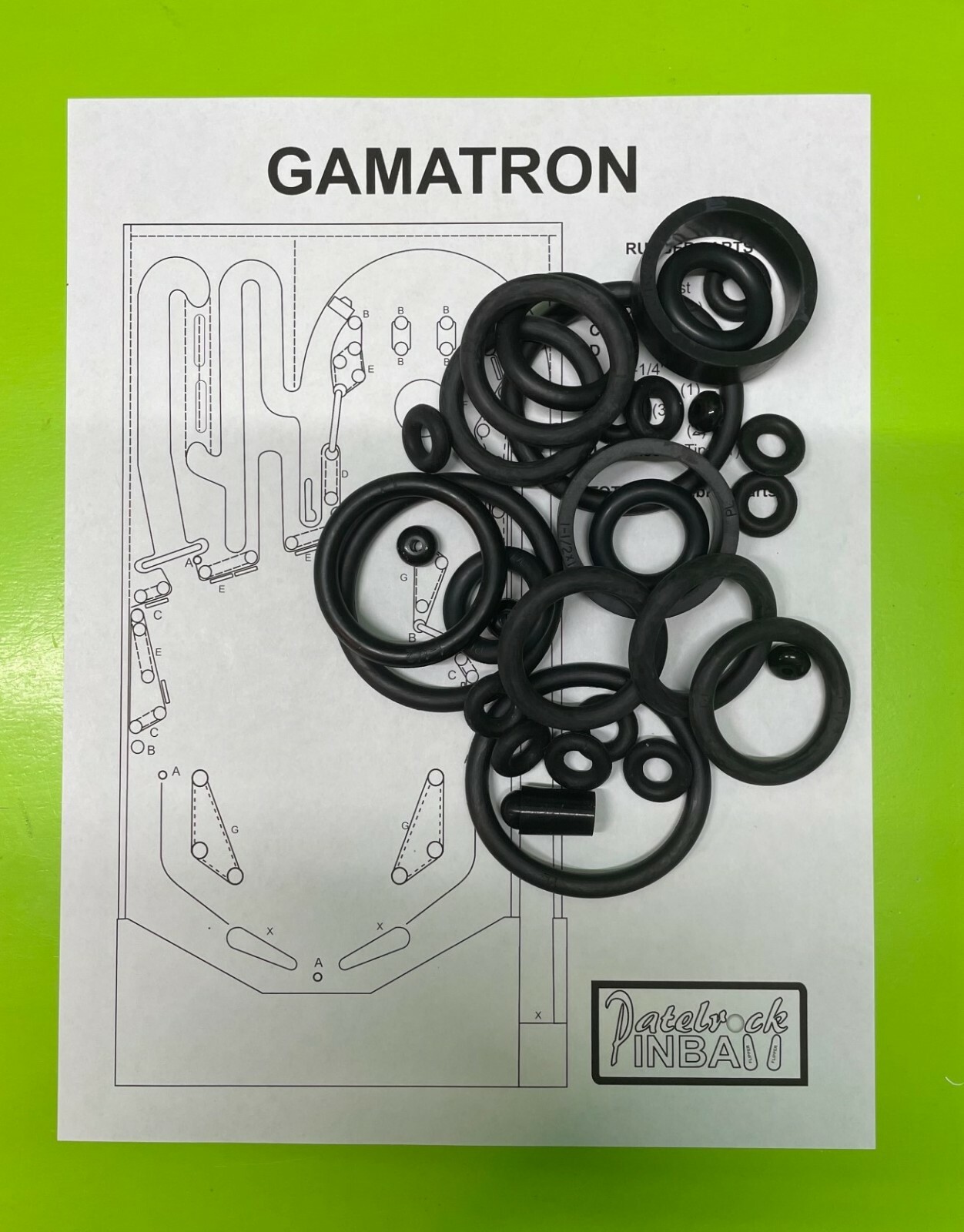 Sonic / Pinstar Gamatron Pinball Machine Rubber Ring Kit