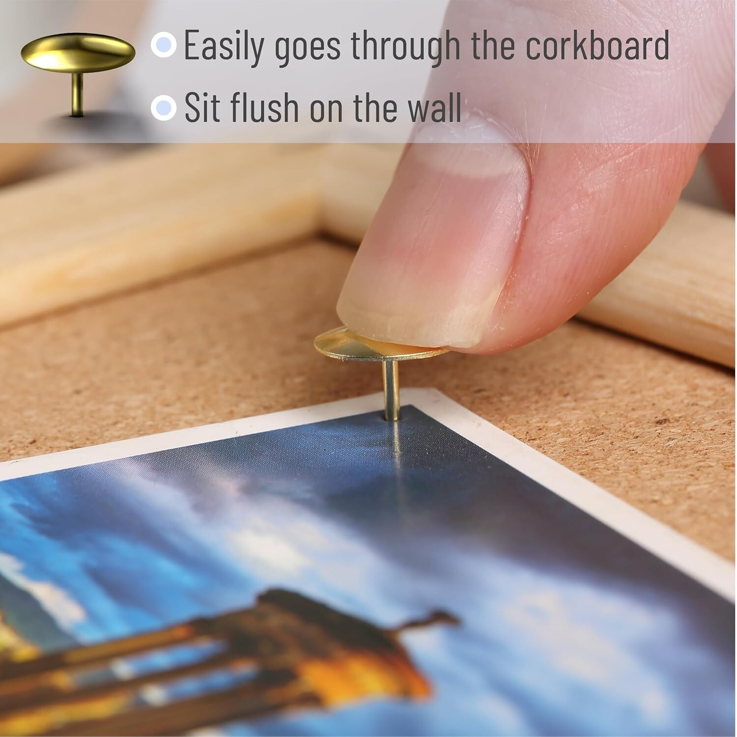 Stylish Gold Flat Thumb Tacks - 500 Metal Push Pins for Schools & Workspaces