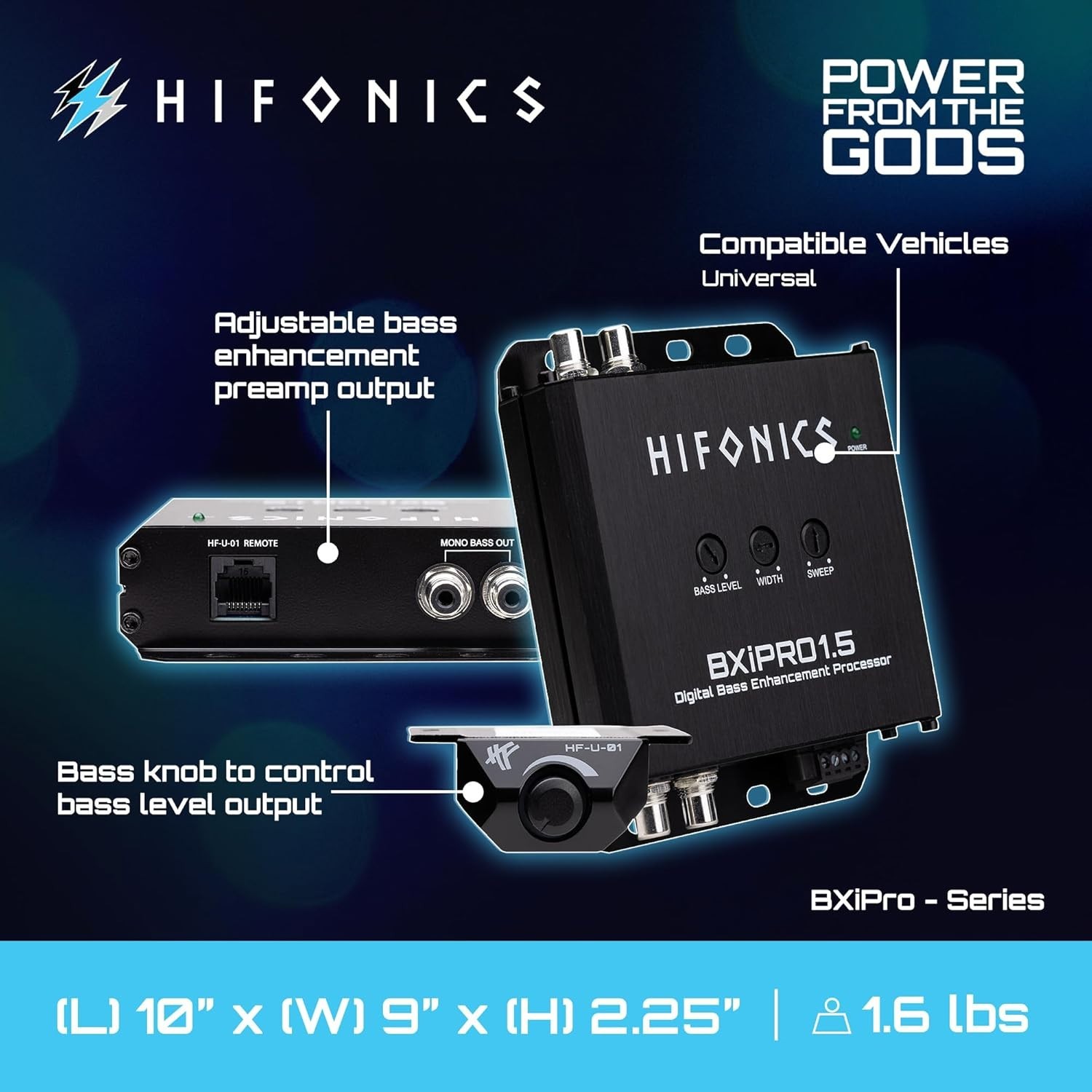 Bass Enhancer, Digital Processor with Dash Mount Remote Control, Integration ...