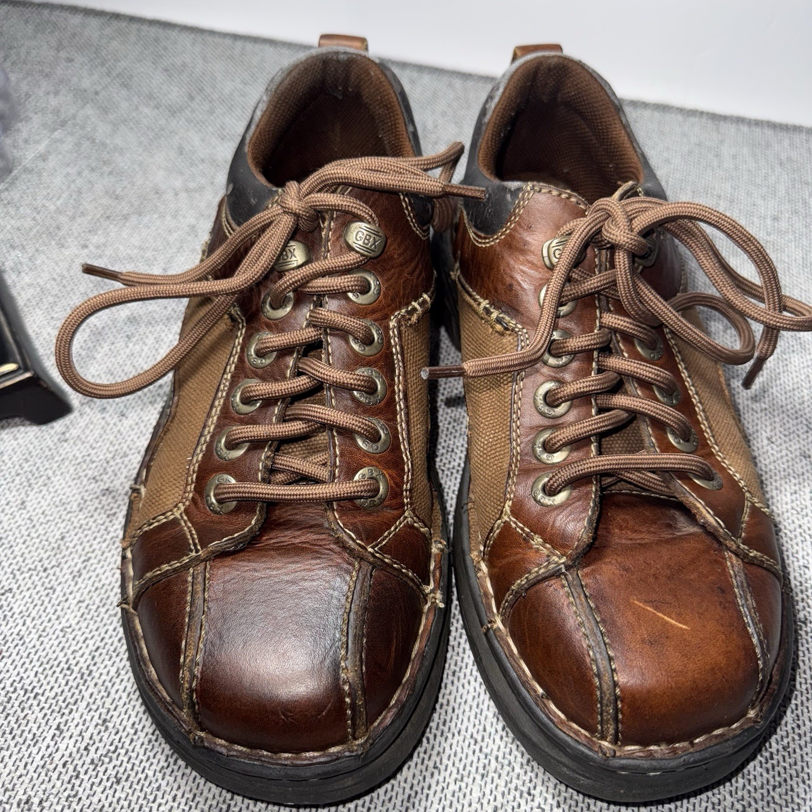 GBX Cannon Peanut Men’s Brown Leather Oxfords Sz 8M – Work Casual Dress Shoes
