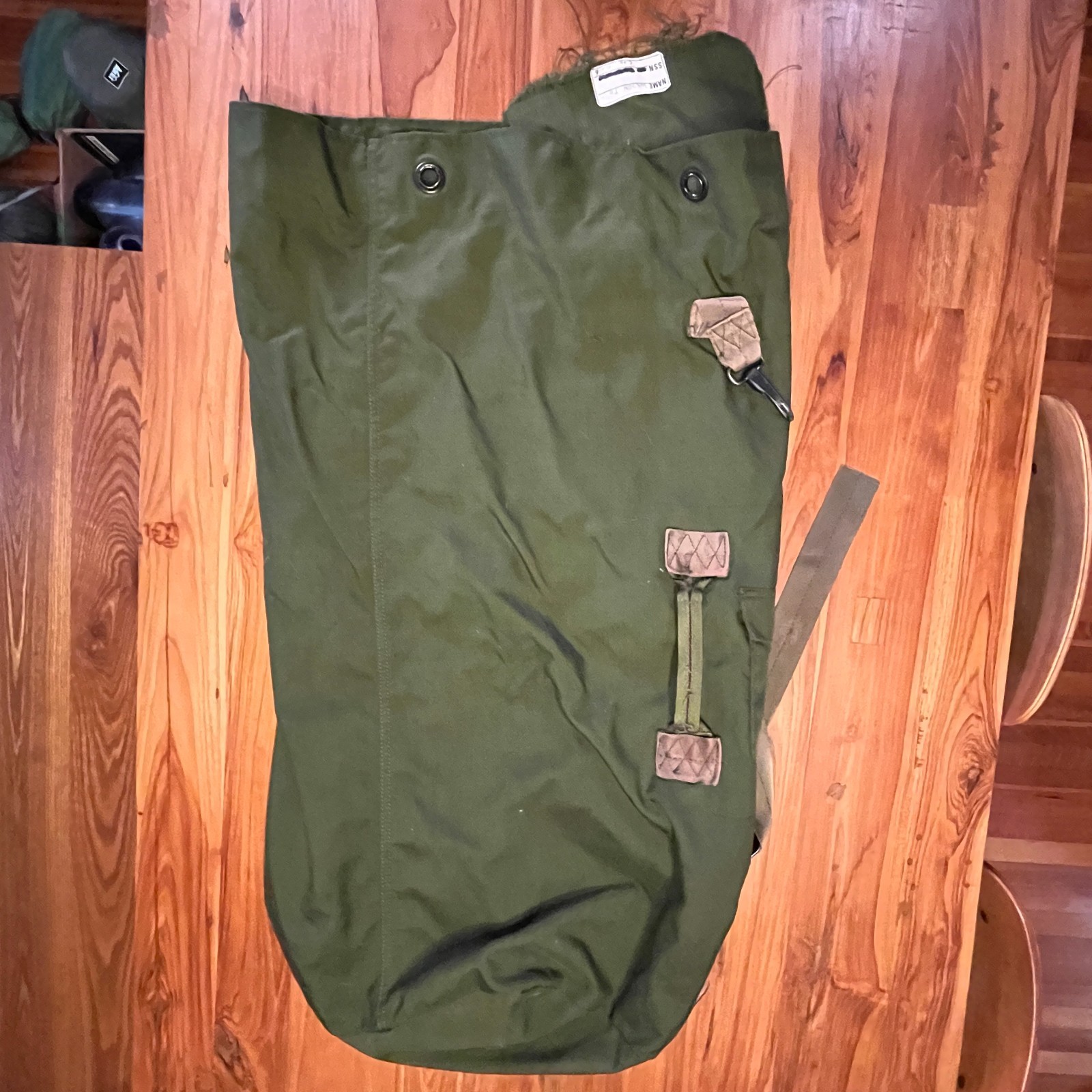 Army Duffle bag--vintage US Military Sea Bag est 1980s