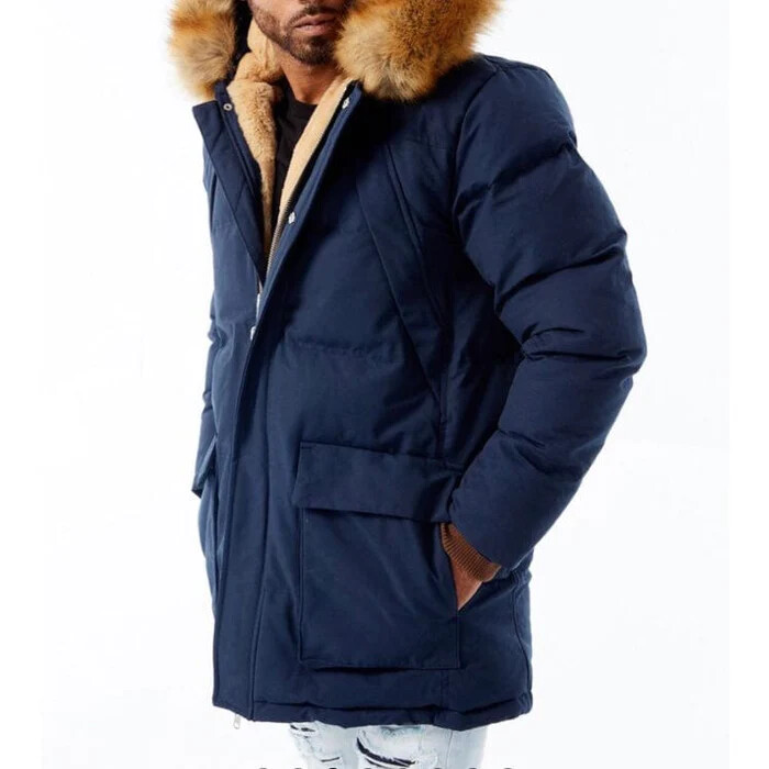 Jordan Craig Men's BISMARCK FUR LINED NAVY BLUE PARKA JACKET PUFFER NEW RETRO