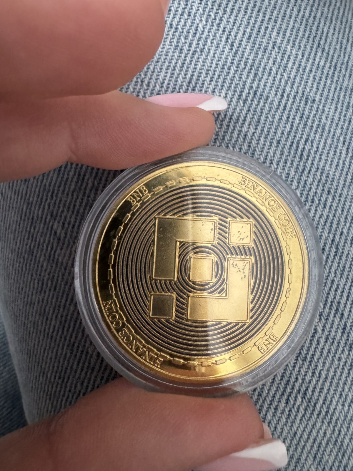Binance Physical Coin Golden Color Plastic Protective Case Crypto Gift