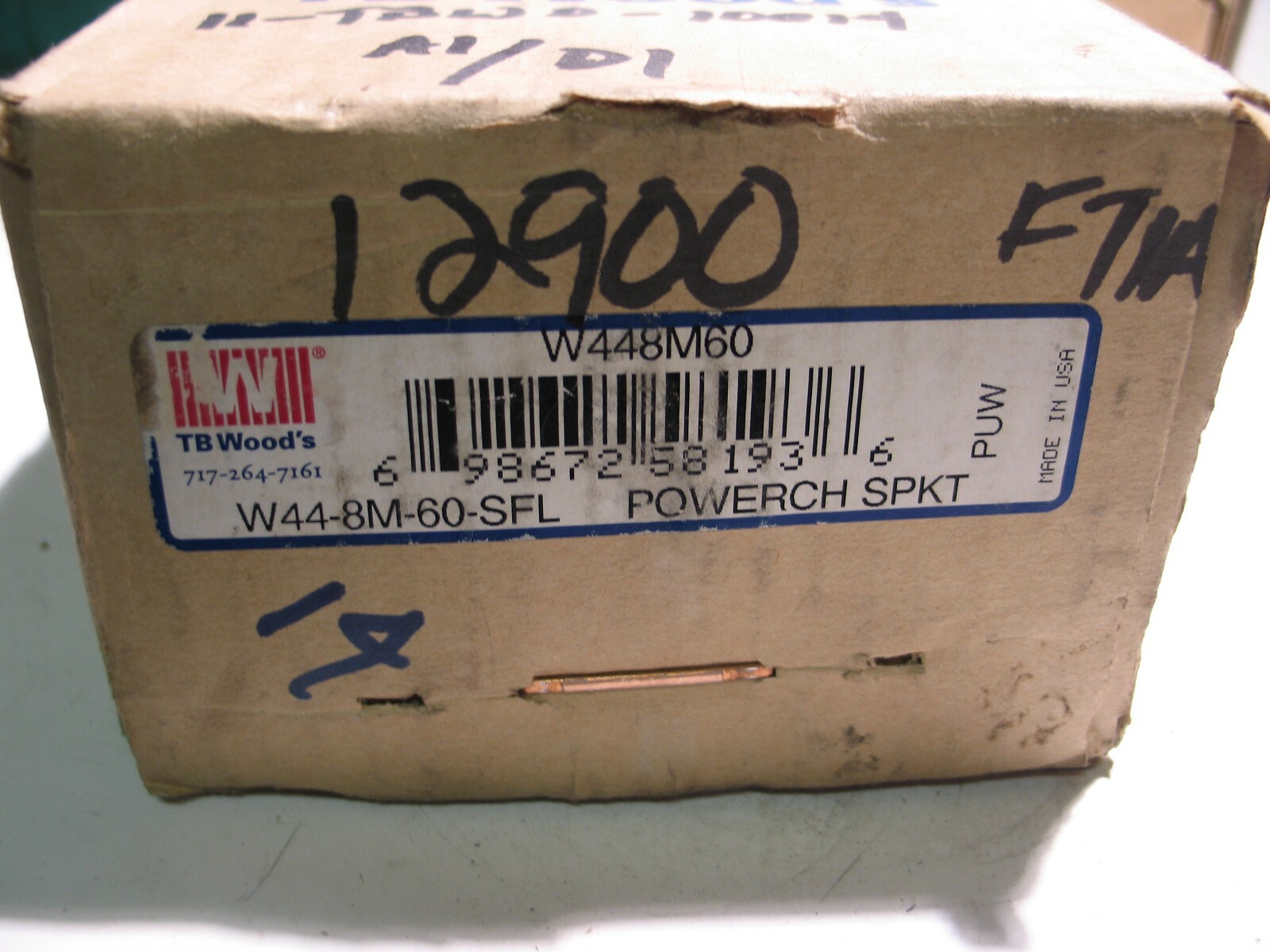 NIB TB WOODS W44-8M-60-SFL TIMING BELT SPROCKET 8MM P 60MMW 44T QD BUSH P7143