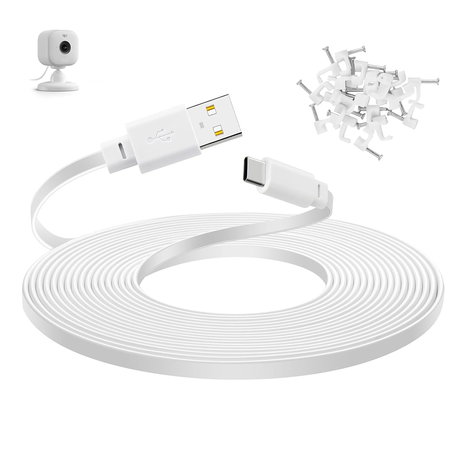 Smays 30 Ft Power Cord for Blink Mini 2 Security Camera, Blink Outdoor 4, Long U