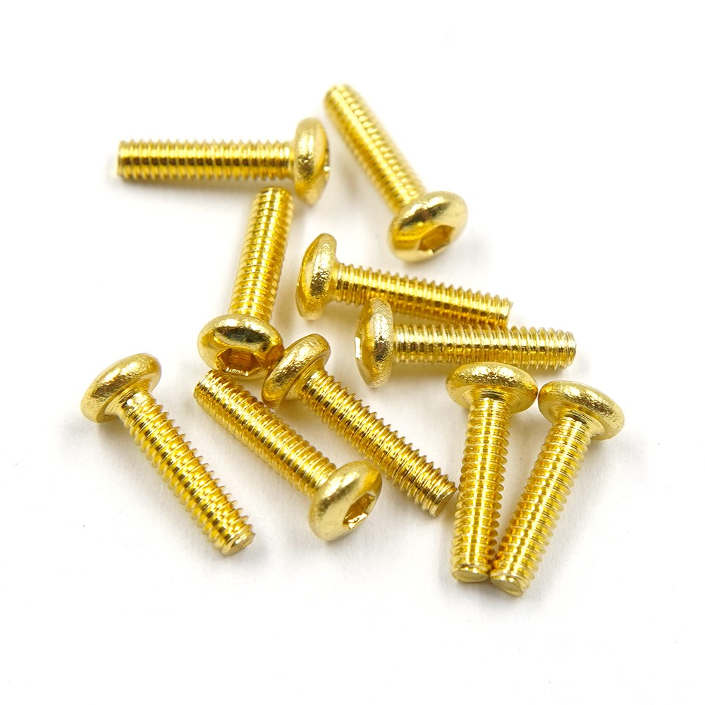 NEW Yeah Racing SHP-208GD Gold Hex Socket Button Head Machine Screw (M2x8mm) (10