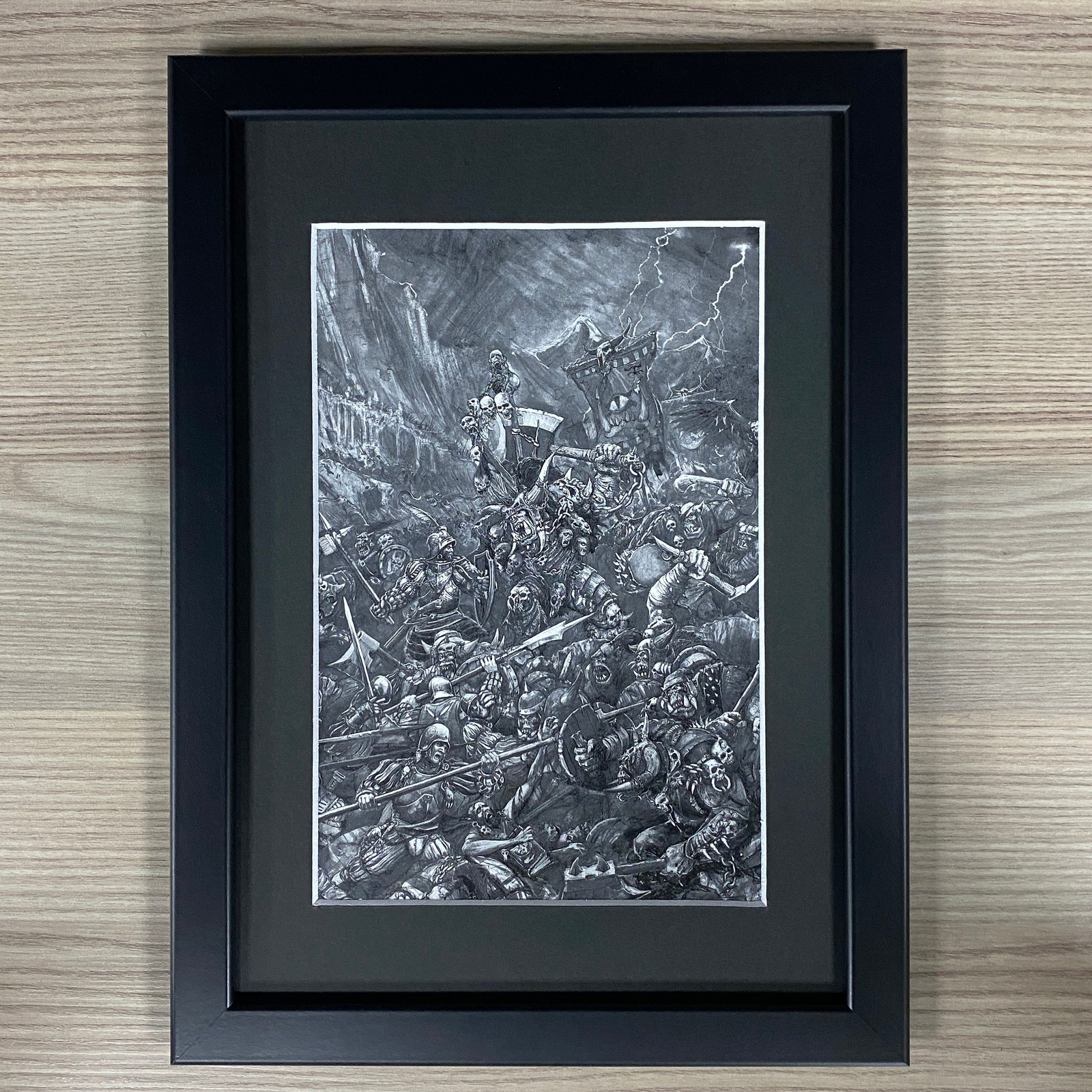 THE EMPIRE VS ORCS FRAMED ART HALBERDIERS WARBOSS BOSS GAMES WORKSHOP WARHAMMER
